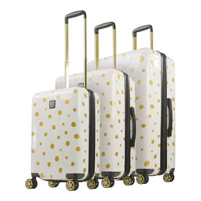 ful Impulse 3-Piece Hardside Spinner Luggage Set, White, 3 Pc Set
