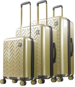 ful Grove 3-Piece Hardside Spinner Luggage Set, Gold, 3 Pc Set