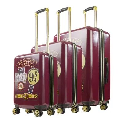 ful Harry Potter Hogwarts Express 3-Piece Hardside Spinner Luggage Set, Dark Red, 3 Pc Set