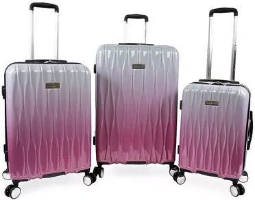 Juicy Couture Lindsay 3-Piece Hardside Spinner Luggage Set, Silver, 3 Pc Set