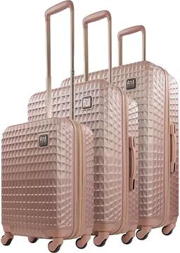 ful Geo 3-Piece Hardside Spinner Luggage Set, Pink, 3 Pc Set