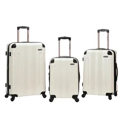 Rockland 3-Piece Hardside Spinner Matte Luggage Set, White, 3 Pc Set