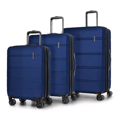 Swiss Mobility LAX Hardside 3-Piece Spinner Luggage Set, Blue, 3 Pc Set