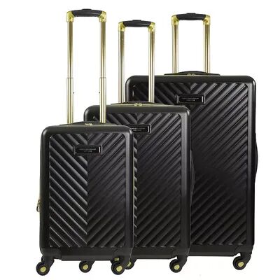 Christian Siriano NY Addie 3-Piece Hardside Spinner Luggage Set, Black, 3 Pc Set
