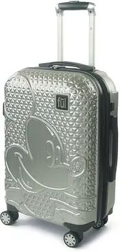 FUL Disney Textured Mickey Mouse Hardside Spinner Luggage, Silver, 21 Carryon