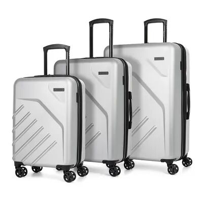 Swiss Mobility LGA Hardside 3-Piece Spinner Luggage Set, Silver, 3 Pc Set