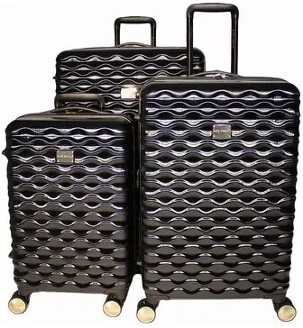 Kathy Ireland Maisy 3-Piece Hardside Spinner Luggage Set, Black, 3 Pc Set