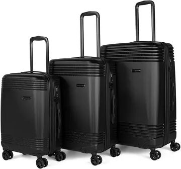 Bugatti Nashville Collection 3-Piece Hardside Spinner Luggage Set, Black, 3 Pc Set