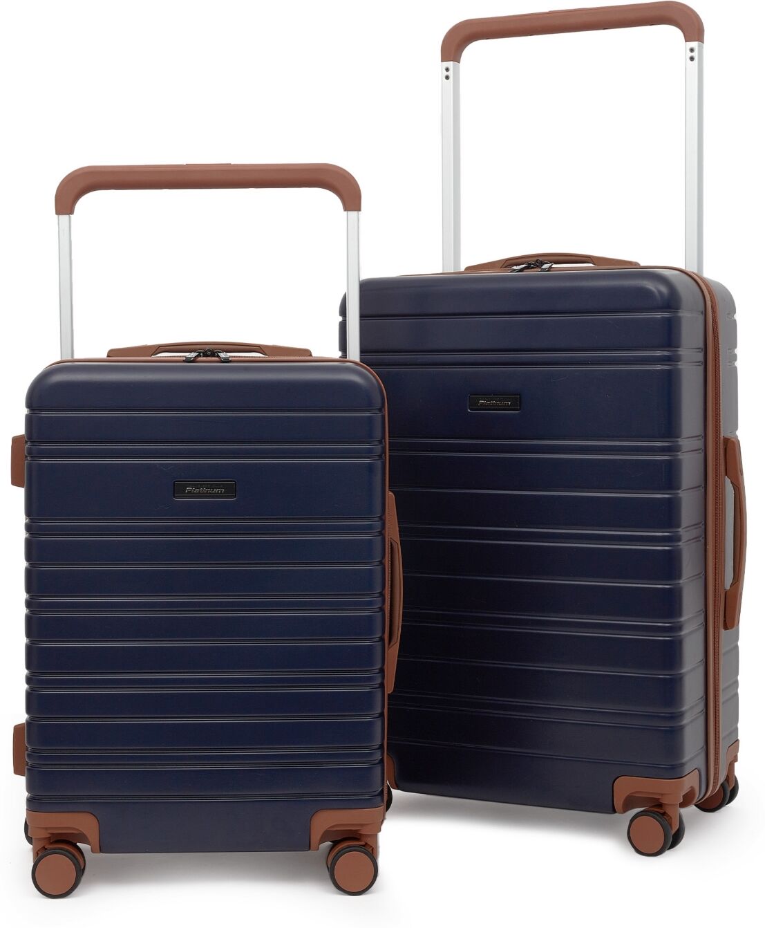 Travelers Club Navigate Collection 2 Piece Rolling Hard Case Luggage Set with X-Tra Wide Telescopic Handle - Navy