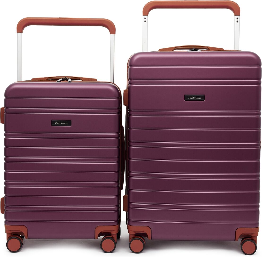 Travelers Club Navigate Collection 2 Piece Rolling Hard Case Luggage Set with X-Tra Wide Telescopic Handle - Burgundy