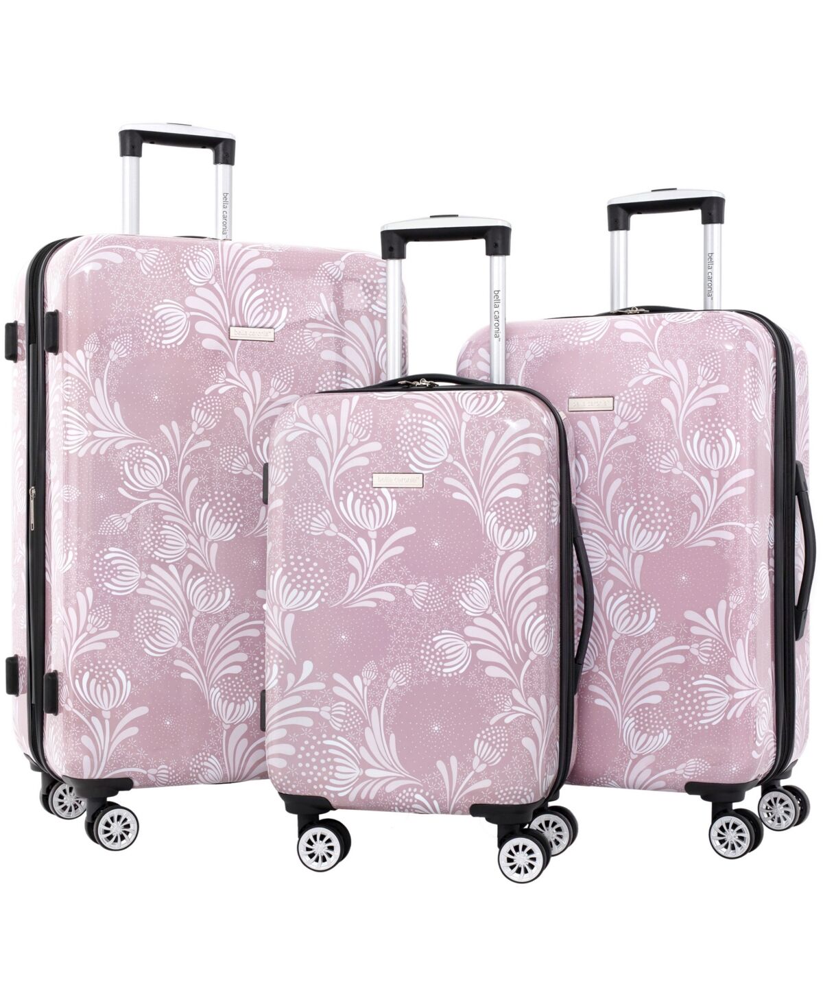 Bella Caronia 3 Piece Expandable Rolling Hard-Sided Luggage Set with 8 Wheels Spinners - Selva