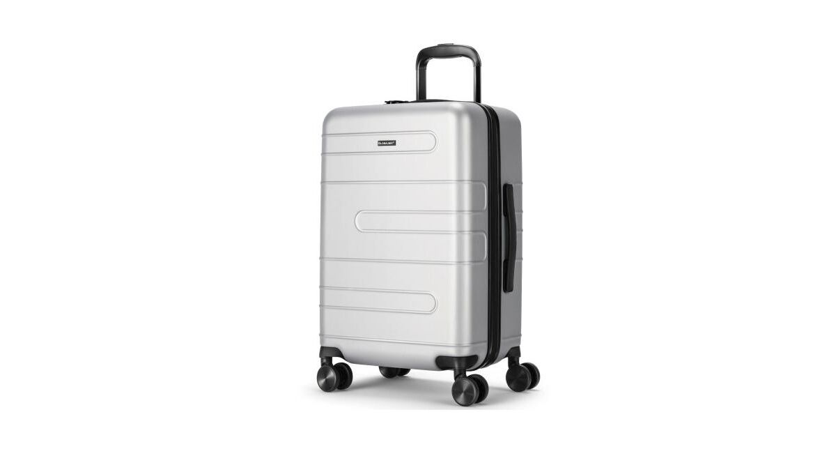 Slickblue 20 Inch Expandable Luggage Hard side Suitcase with Spinner Wheel and Tsa Lock - Silver