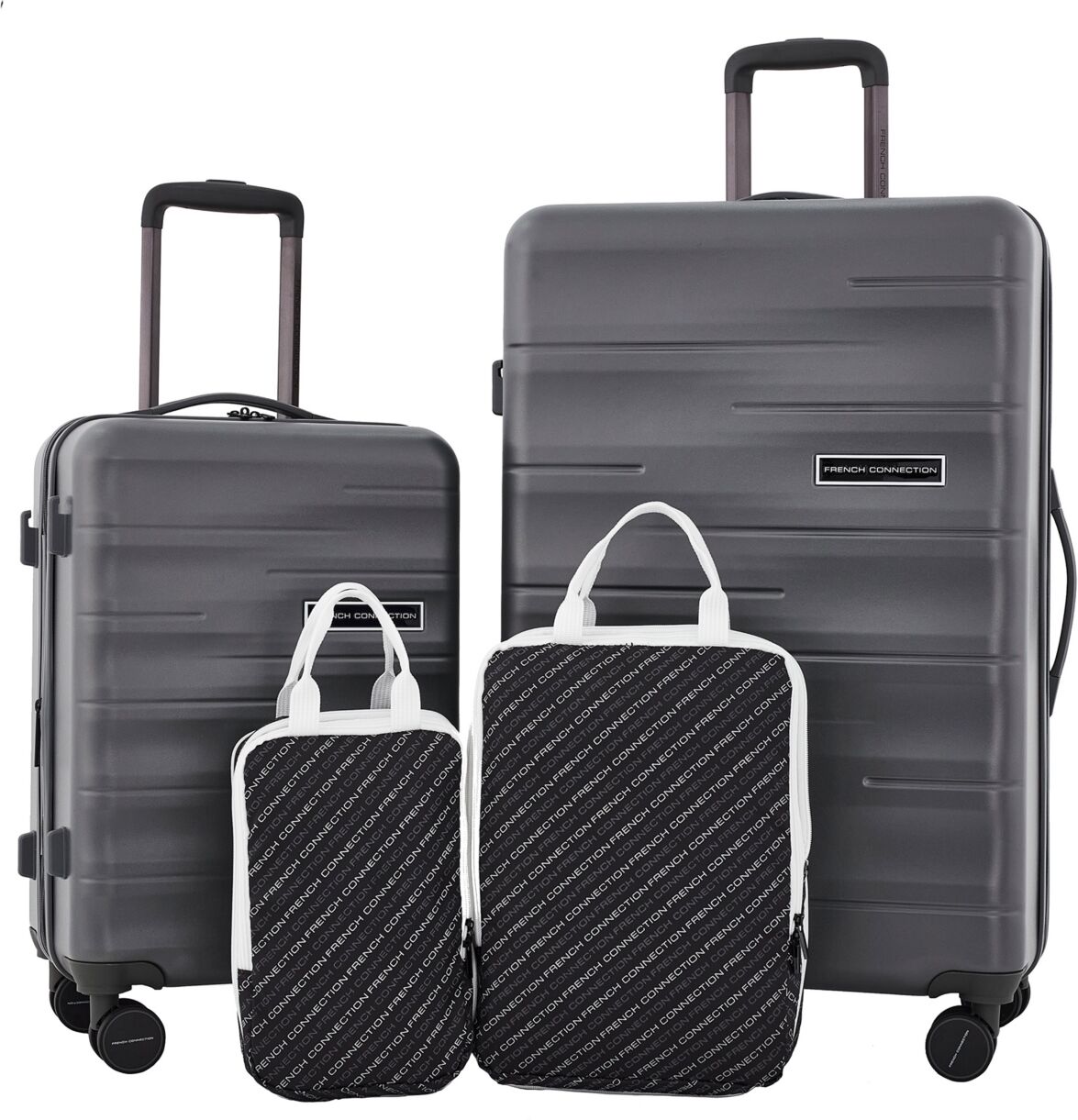 Travelers Club French Connection 4Pc Expandable Rolling Hardside Luggage Set - Gunmetal Matte