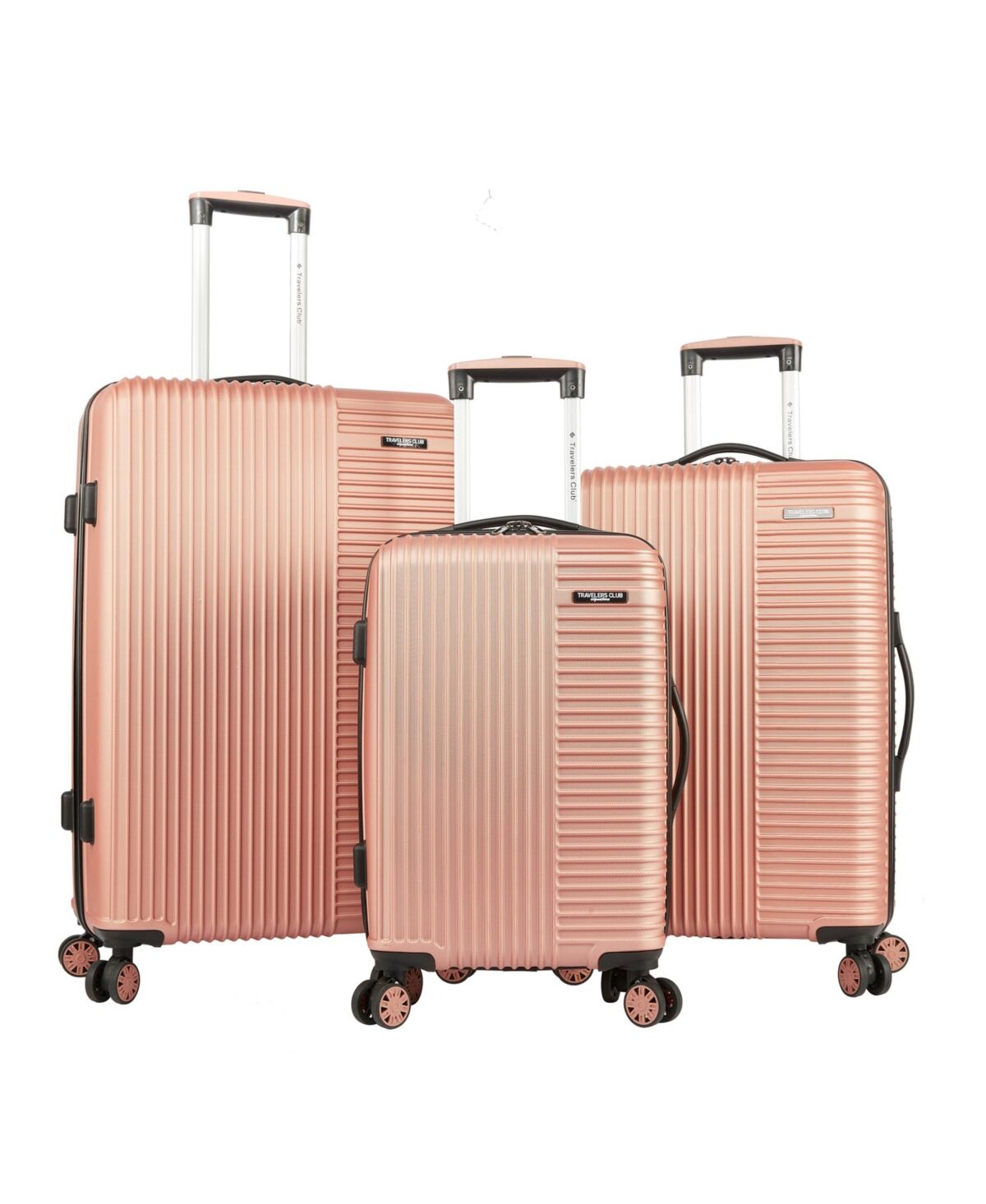 Travelers Club Basette 3-Pc. Hardside Luggage Set, Created for Macy's - Rose Gold