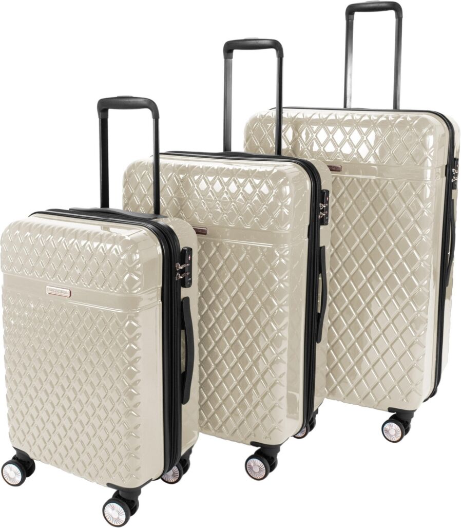 Kathy Ireland Yasmine 3-Piece Hardside Luggage Set - Ivory