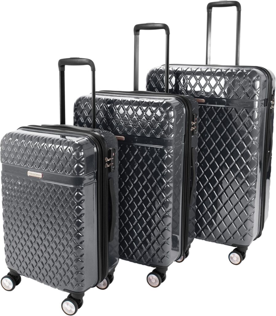 Kathy Ireland Yasmine 3-Piece Hardside Luggage Set - Iron