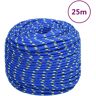 vidaXL Cuerda de barco polipropileno azul 8 mm 25 m