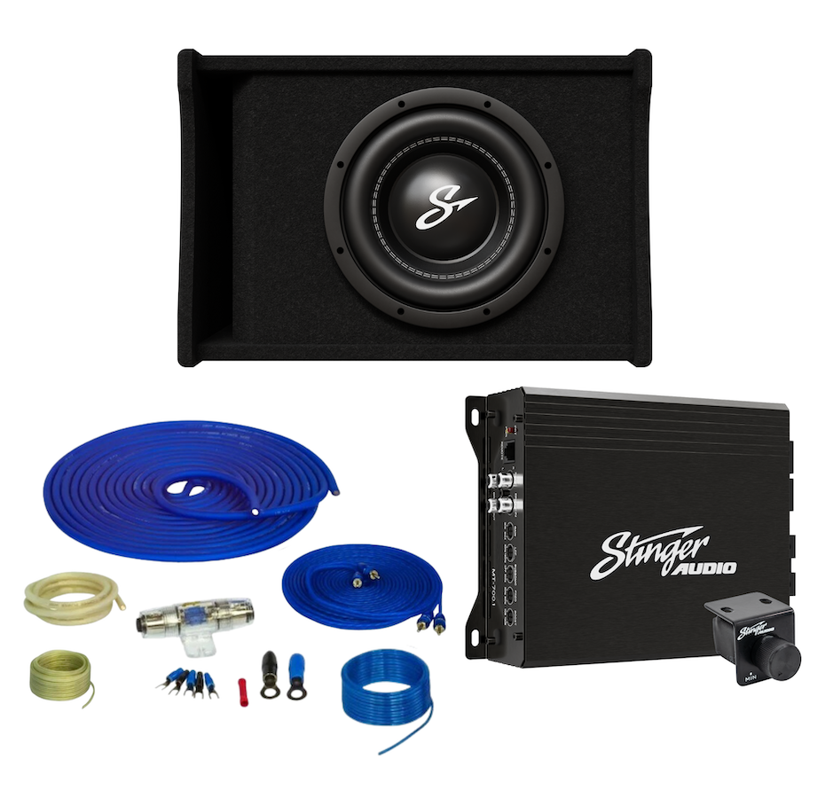 Stinger Off-Road Single 10" 700 Watt (RMS) Loaded Ported Subwoofer Enclosure (700 Watts RMS/1,200 Watts Max) Bass Package with Amplifier & Complete Wiring Kit