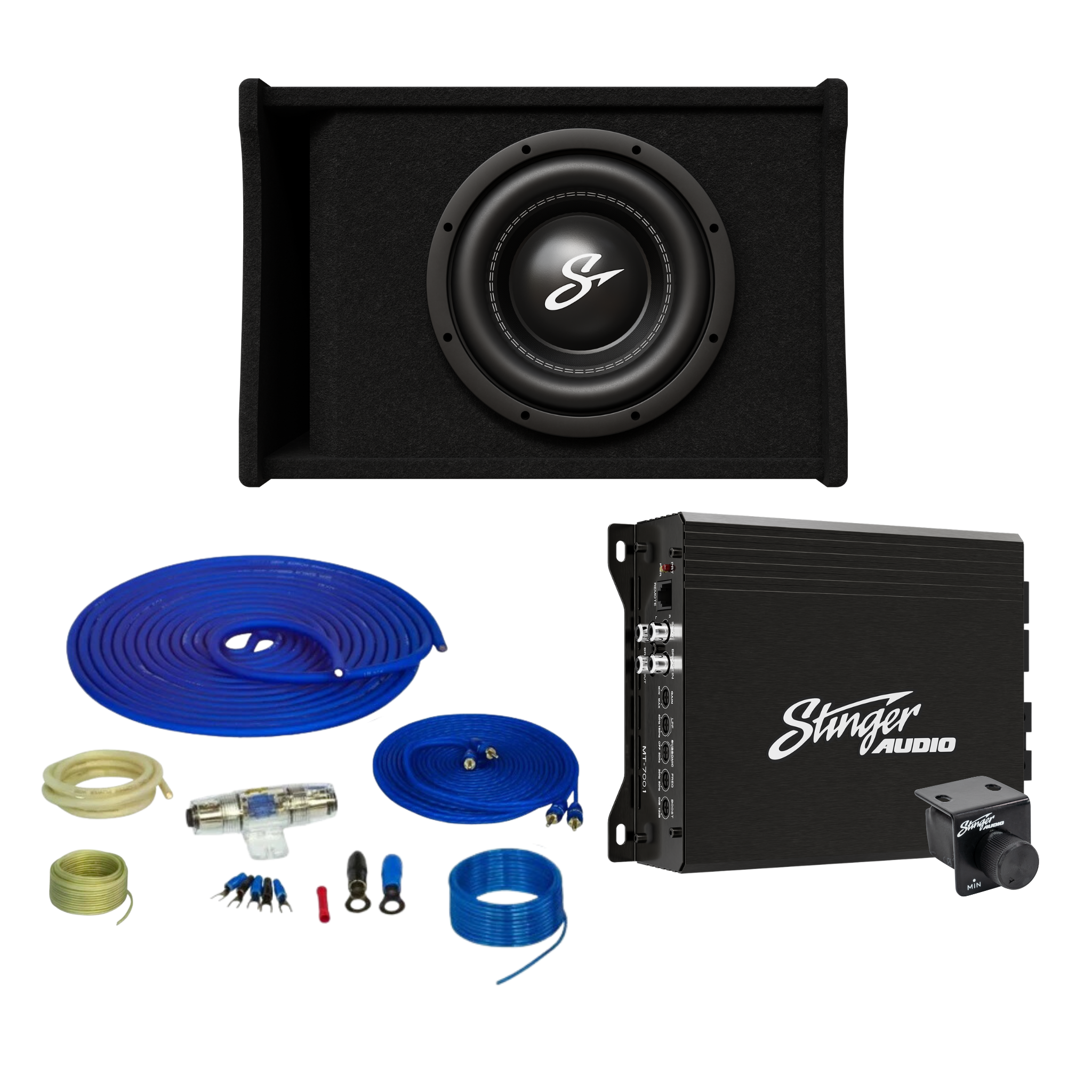 Stinger Off-Road Single 12" 700 Watt (RMS) Loaded Ported Subwoofer Enclosure (700 Watts RMS/1,200 Watts Max) Bass Package with Amplifier & Complete Wiring Kit