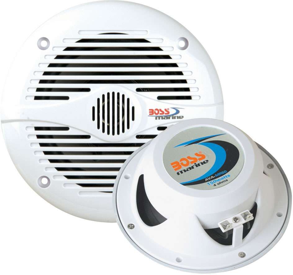 Boss Audio MR60 6.5in Round White Marine Speakers (Pair)