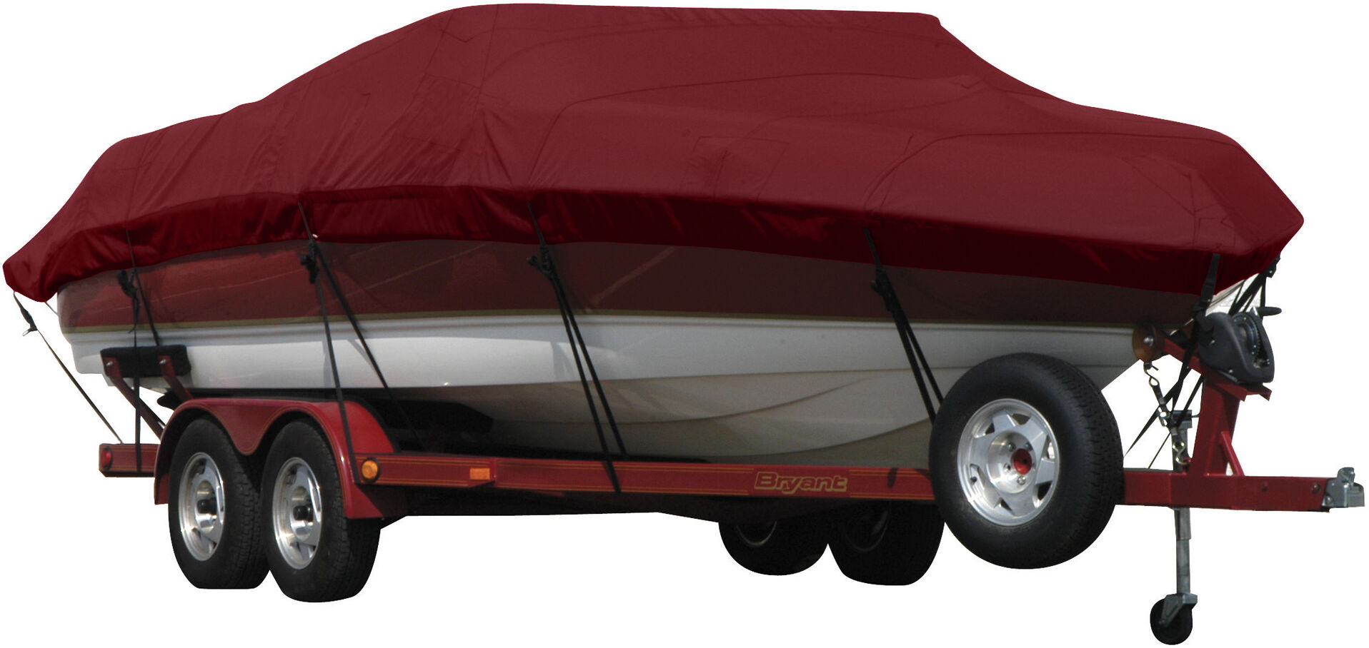 Covermate Exact Fit Sunbrella Boat Cover for Sanger V215 V215 Does Not Cover PLATFORMm I/O. Burgundy