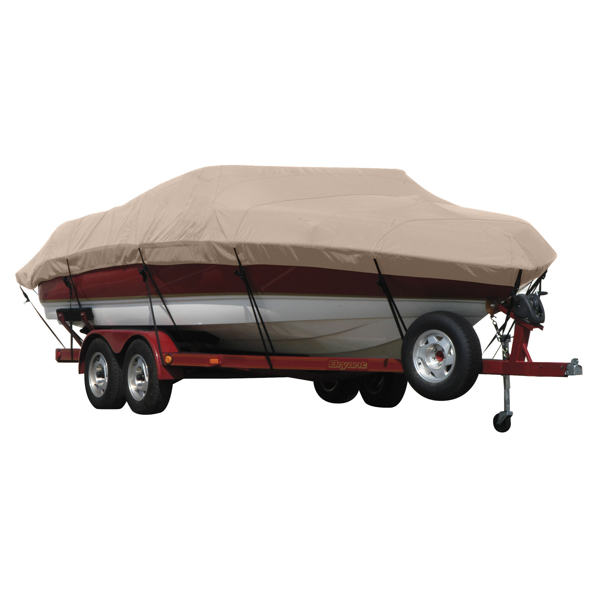 Covermate Exact Fit Sunbrella Boat Cover for Larson Escape 214 Escape 214 w/ Factory Tower Does Not Cover PLATFORMm I/O. Linnen in Linen
