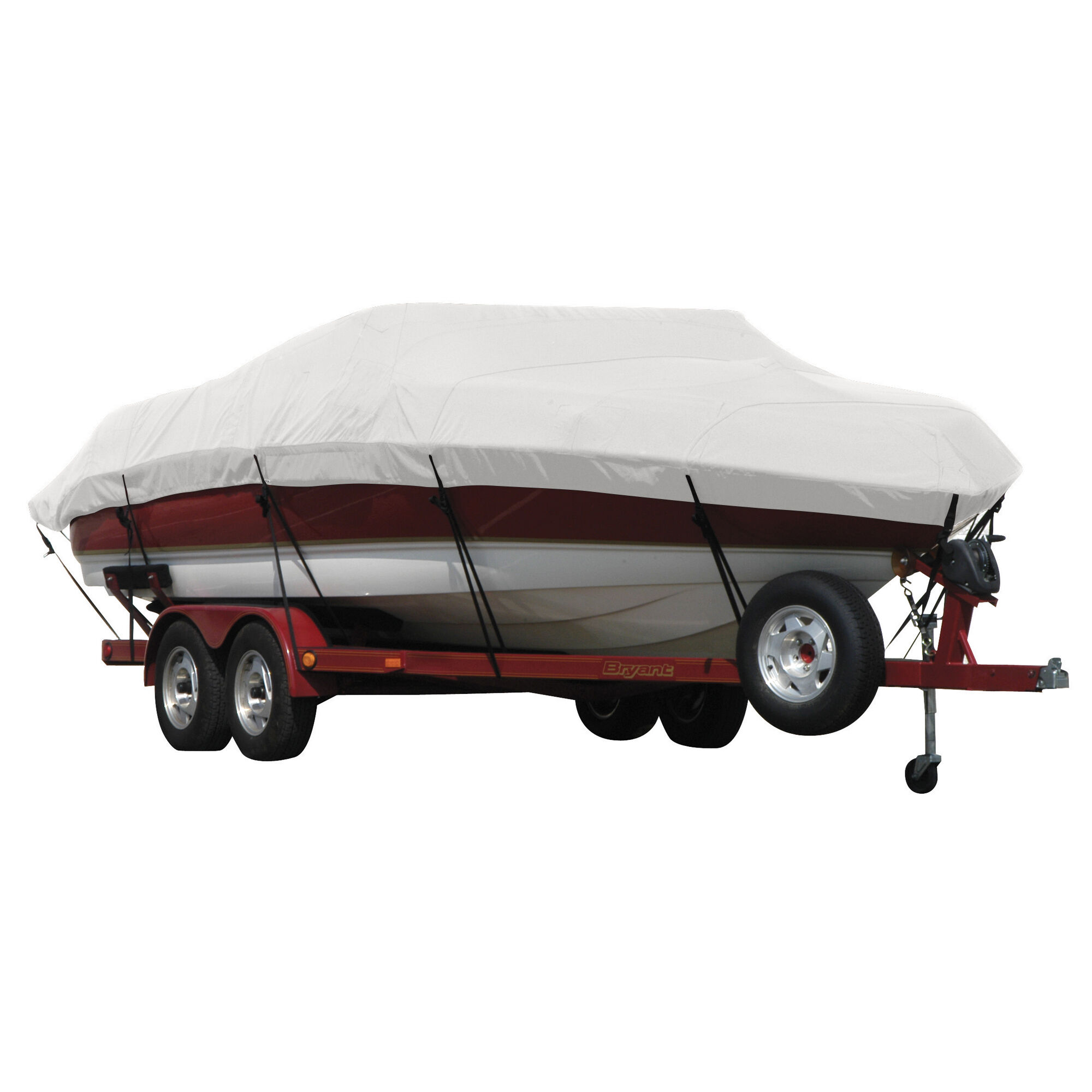 Covermate Exact Fit Sunbrella Boat Cover for Tracker Tundra 21 Wt Tundra 21 Wt w/ Port Motorguide Trolling Motor O/B. Natural in Natural Tan