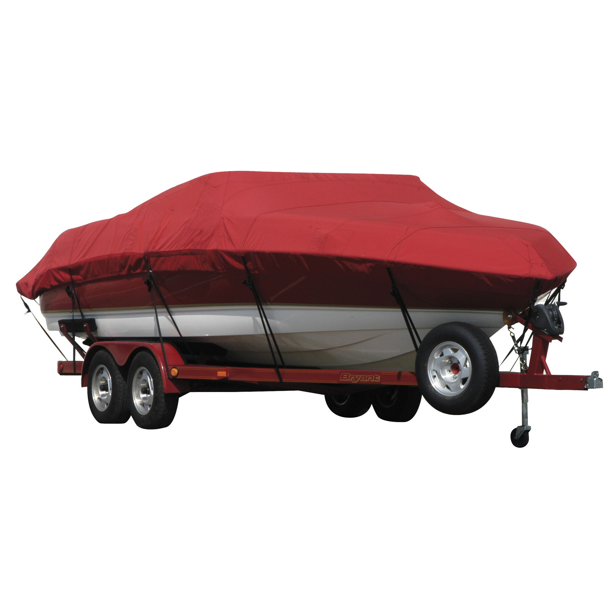 Covermate Exact Fit Sunbrella Boat Cover for Zodiac Pro Open 650 Pro Open 650 w/ Hard Top w/ Strb Console O/B. Red