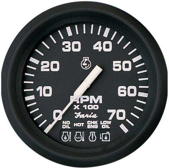 Photos - BBQ Accessory Faria Beede Instruments Euro Black 4 Tachometer w/Systemcheck Indicator 