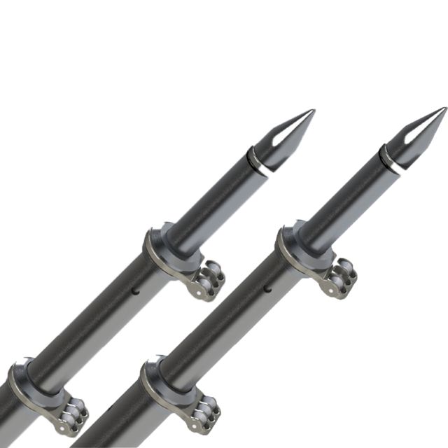 Photos - Other for Fishing TACO Marine 18' Deluxe Outrigger Poles w/Rollers - Silver/Black, OT-0318HD