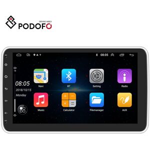 Podofo Single Din 10 Zoll 180° Drehbarer Bildschirm Android 10.0 Autoradio Autoradio 1080p 2.5d Gehärtetes Glas Unterstützung Gps Wifi Dab+ Bluetooth Fm Rückansicht