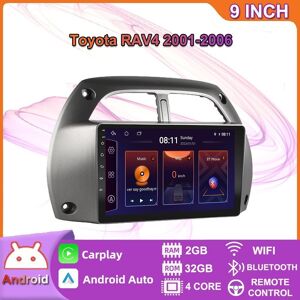 Baodandp Android 2 Din Auto Multimedia-Player Für Toyota Rav4 2001-2006 Kopf Einheit Stereo Carplay Gps Navigation Bt Wifi 2 + 32gb