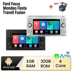 Icreative Android Autoradio Multimedia-Player Stereo 2 Din Für Ford Focus 2007 Mondeo S-Max C Max Kuga Galaxy Fiesta Transit Fusion Navi Bt Gps Wifi 1+32gb