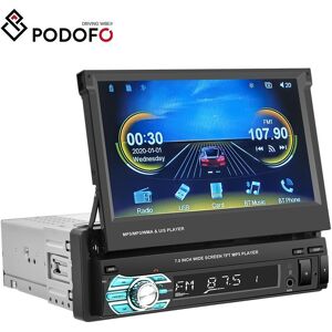 Podofo 1 Din 7 Zoll Carplay Einziehbares Autoradio Universal D-Play Autoradio Auto Mp5 Player Fm Bluetooth Auto Dvr Tf/usb Rückfahrkamera