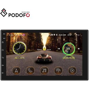 Podofo 7'' Universal Auto Android Auto Radio Touch Screen Unterstützung Auto Dvr Rückspiegel Link Wifi Gps Bluetooth Fm Empfänger