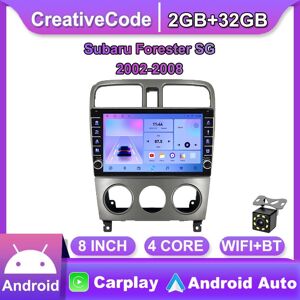 Creativecode 2 Din Android Autoradio Multimedia Video Player Für Subaru Forester Sg 2002-2008 Mit Knopf Knopf Carplay Wifi 2+32gb