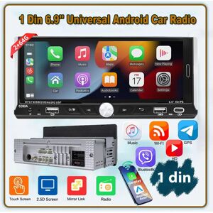 Icreative 1 Din 6,9'' Universal Android Autoradio, Carplay Und Android Auto, 2 Gb + 64 Gb, Smart Multimedia Player Wifi Gps Navigation Fm Stereo Touchscreen