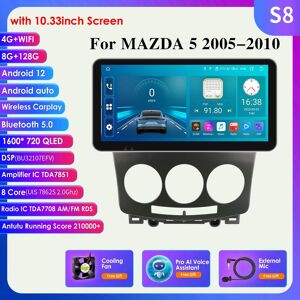 Hizpo Navigation Hizpo 9'' 10,33 Zoll 2din Android Autoradio Gps Für Mazda 5 Mazda5 2005 - 2010 Autoradio Multimedia Video Player Carplay Auto 4g Intelligente Bildschirm