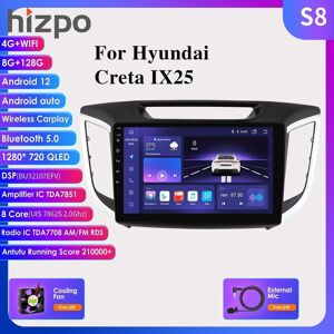 Hizpo 8+128 Android 12 Autoradio Für Hyundai Creta Ix25 2015 2016 2017 2018 2019 Multimedia Video Player Navigation Gps 2din Carplay 4g Swc Head Unit