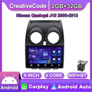 Creativecode 9 Zoll Android Carplay Für Nissan Qashqai J10 2006-2013 Auto Radio Multimedia Video Player Gps Navigation Wifi 2 + 32gb
