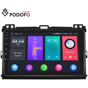 Podofo 1+16g 2 Din 9 Zoll Android 11.0 Autoradio Autoradio Für Toyota Prado 2004-2009 Hd 1080p Wifi Gps Bluetooth Fm Mirror Link Rückansicht