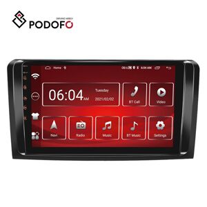Podofo 2 Din 9 Zoll 2+32g Android 11 Autoradio Autoradio Für Mercedes-Benz Ml Serie 2005-2011 Hd 1080p Bluetooth Wifi Gps Fm Rückspiegel Link