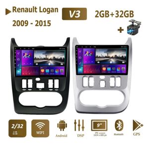 Icreative Android 2 Din Radio Auto Multimedia Autoradio Für Renault Logan 1 Sandero Dacia Duster 2009 - 2015 Carplay Multimedia Gps Navigation 2 + 32gb