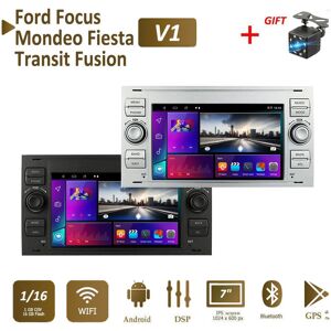 Icreative Android Autoradio Multimedia-Player Stereo 2 Din Für Ford Focus 2007 Mondeo S-Max C Max Kuga Galaxy Fiesta Transit Fusion Navi Bt Gps Wifi 1 + 16 Gb