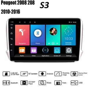 Yousui Auto Parts Autoradio Gps-Navigationssystem Für Peugeot 2008 208 2012–2018, 2 Din Android Wifi, Auto-Multimedia-Player, Auto-Stereo, Fm-Radio, Kopfeinheit, 2 + 32 Gb