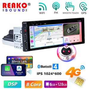 Reakosound Car Life Reakosound Universal 1 Din 4g Autoradio Android Multimedia Player 6,9 Zoll Touchscreen 1 Din Auto Stereo Video Gps Navigation