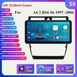 Hizpo 8g + 128g Dsp Ips Carplay 2 Din Android Radio Für A6 C5 1997 - 2004 S6 Rs6 Ai Stimme 4g-Lte Auto Multimedia Gps 2din Intelligente Bildschirm Rds Autoradio