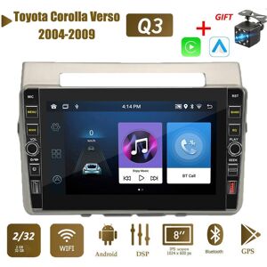 Icreative 8 Zoll 2 Din Android Autoradio Multimedia Video Player Für Toyota Corolla Verso 2004-2009 Mit Knopf Knopf Carplay Wifi 2+32gb