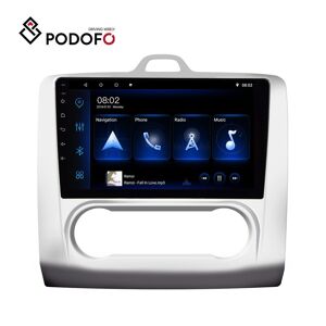 Podofo Android 9.1 Doppel-Din 9 Zoll Auto-Player Für Ford Focus Mk2 2004–2011 Autoradio Gps Wifi Bluetooth Fm-Empfänger Multimedia Video Auto Mp5-Player