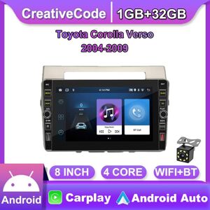 Creativecode 8 Zoll 2 Din Android Autoradio Multimedia Video Player Für Toyota Corolla Verso 2004-2009 Mit Knopf Knopf Wifi 1+32gb
